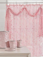 Birch Embroidered Shower Curtain — Sheer Leaf & Vine Design
