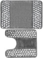 Sinatra Contour Rug — Sequin Mosaic Border Plush U-Shaped Anti-Slip Glamour Toilet Mat