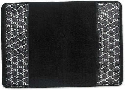 Sinatra Bath Rug — Sequin Mosaic Border Plush Anti-Slip Glamour Bathroom Mat