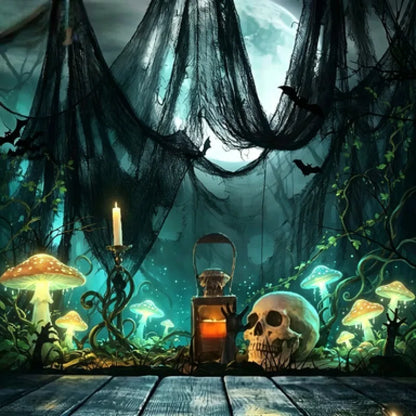 183x76cm Large Halloween Creepy Gauze Cloth Black White Gray Bloody Grid Gauze Horror Haunted House Party Indoor Outdoor Decor
