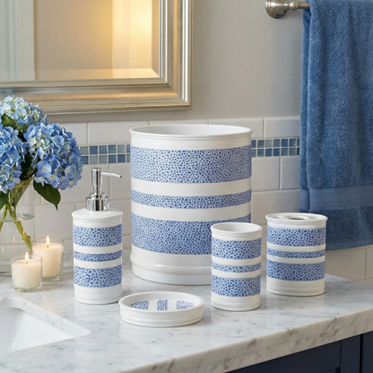 Marquis Complete Bathroom Bundle — Full 10-Piece Hammered Metallic Stripe Luxury Collection