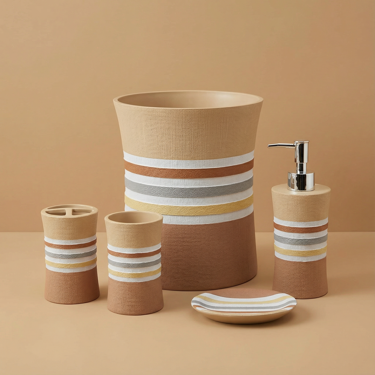 Ivanna Complete Bathroom Bundle — Full 10-Piece Modern Stripe Luxury Collection