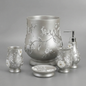 Melrose 5-Piece Bath Accessories Set — Raised Botanical Floral Sculptural Luxury Vanity Collection