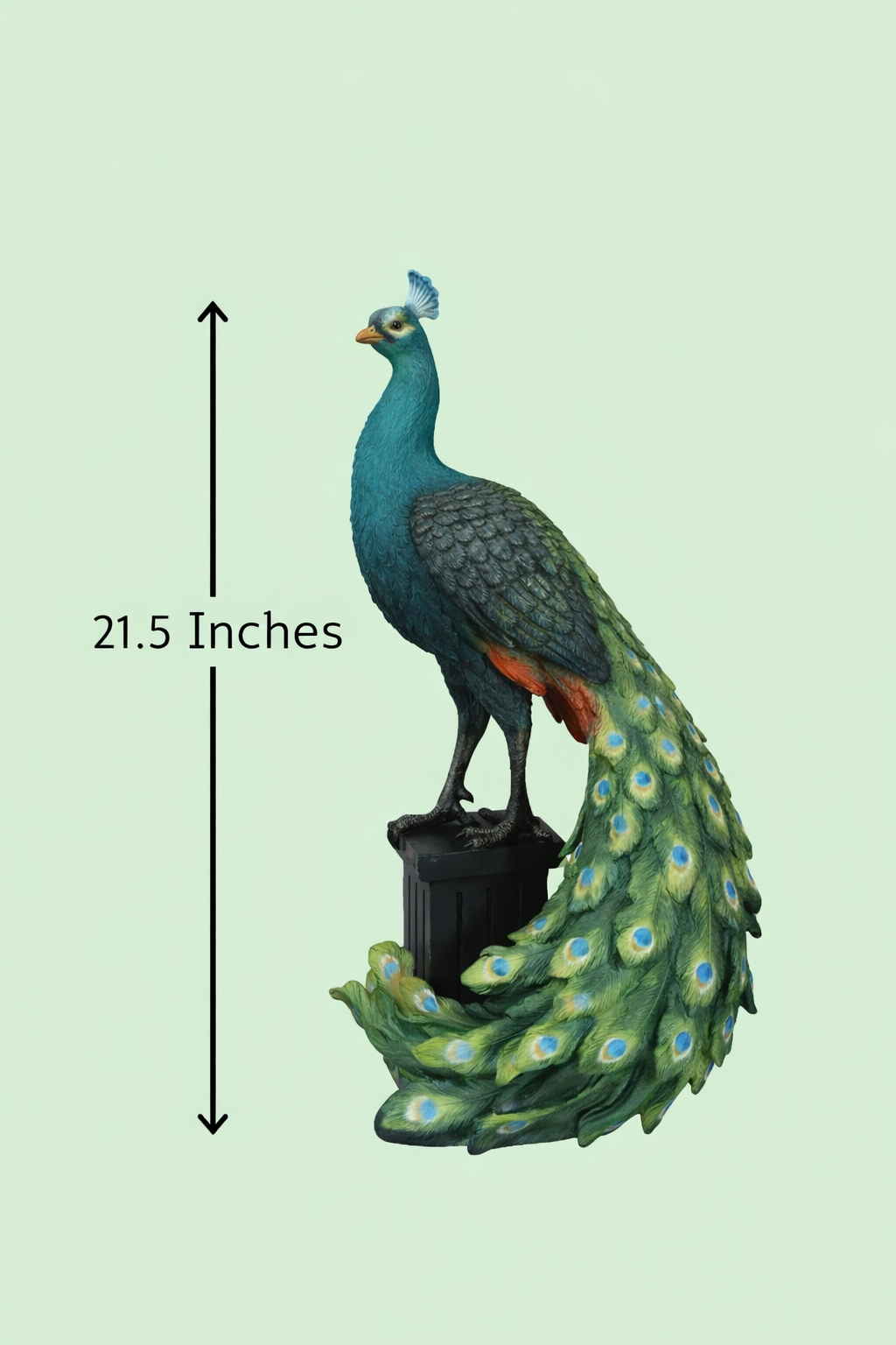 Royal Gold Peacock Figurine — 21.5" Sculptural Luxury Home Décor Statement Piece