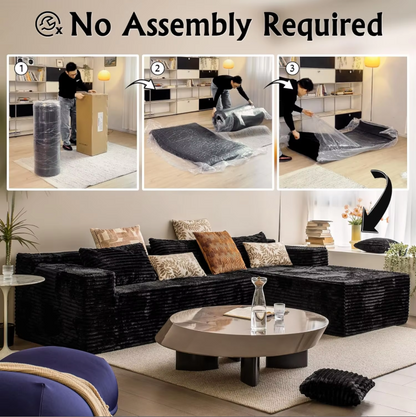 Shape Boneless Modular Sectional Couch Compressed Sofa Set Furniture
