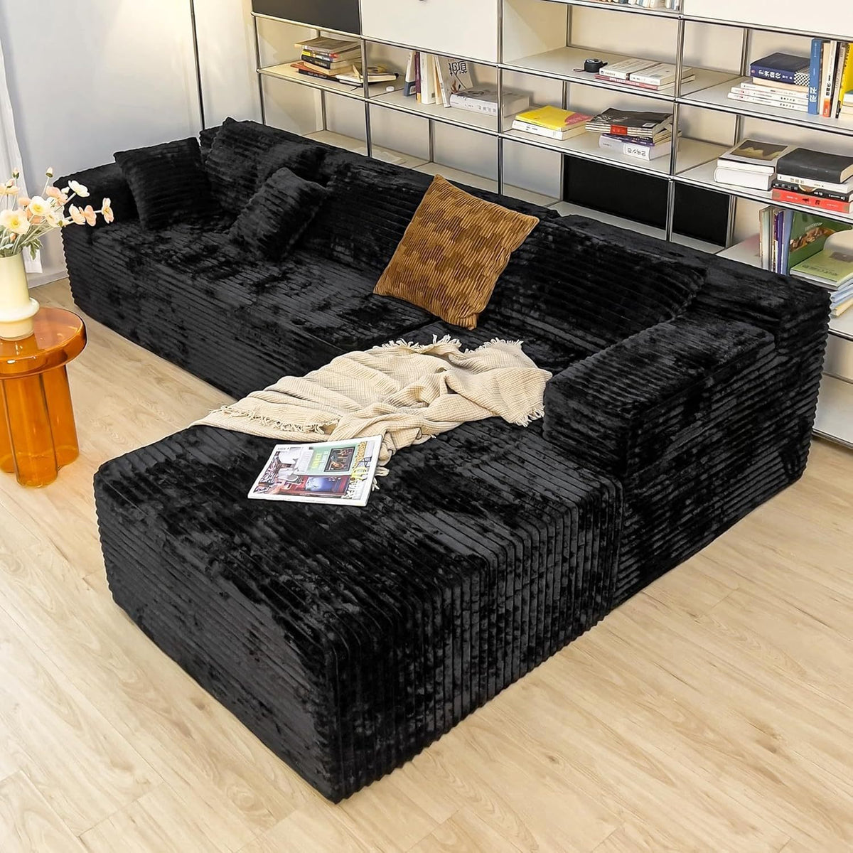 Shape Boneless Modular Sectional Couch Compressed Sofa Set Furniture