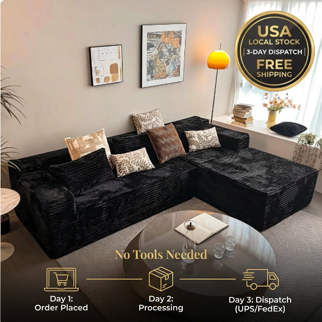 Shape Boneless Modular Sectional Couch Compressed Sofa Set Furniture