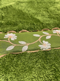 Chateau Green Bath Rug — Plush Sage & White Floral Embroidered Mat