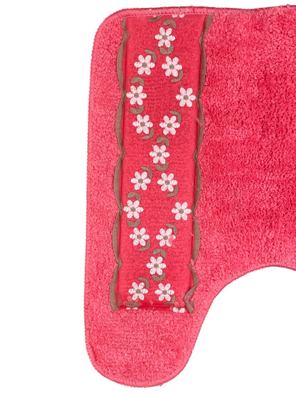 Maya Complete Bathroom Bundle — Full 10-Piece Embroidered Floral Garland Luxury Collection