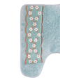 Maya Contour Rug — Embroidered Floral Garland Plush U-Shaped Anti-Slip Toilet Mat