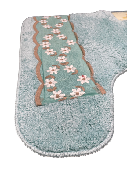 Maya Complete Bathroom Bundle — Full 10-Piece Embroidered Floral Garland Luxury Collection