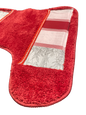 Venezia Red Contour Rug — Bold Patchwork Crimson U-Shaped Toilet Mat