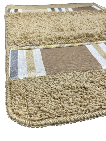 Ivanna Bath Rug — Modern Stripe Plush Anti-Slip Bathroom Mat