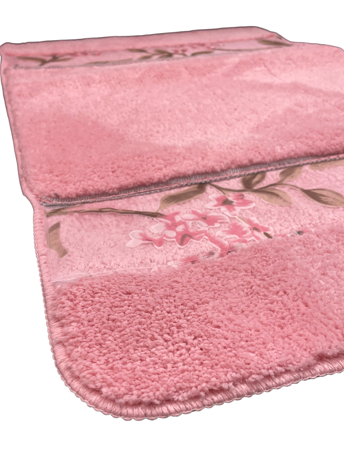 Melrose Bath Rug — Botanical Floral Border Plush Anti-Slip Luxury Bathroom Mat