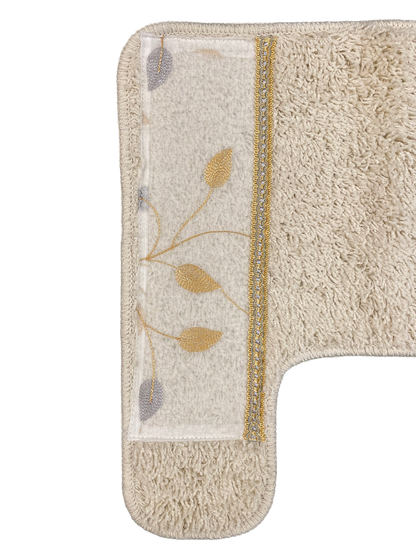 Birch Embroidered Contour Rug — Toilet Surround Accent Piece