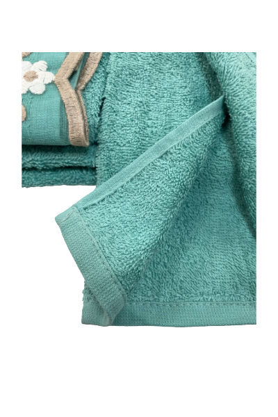 Maya Towel Set — Embroidered Floral Garland 3-Piece Luxury Bath Collection