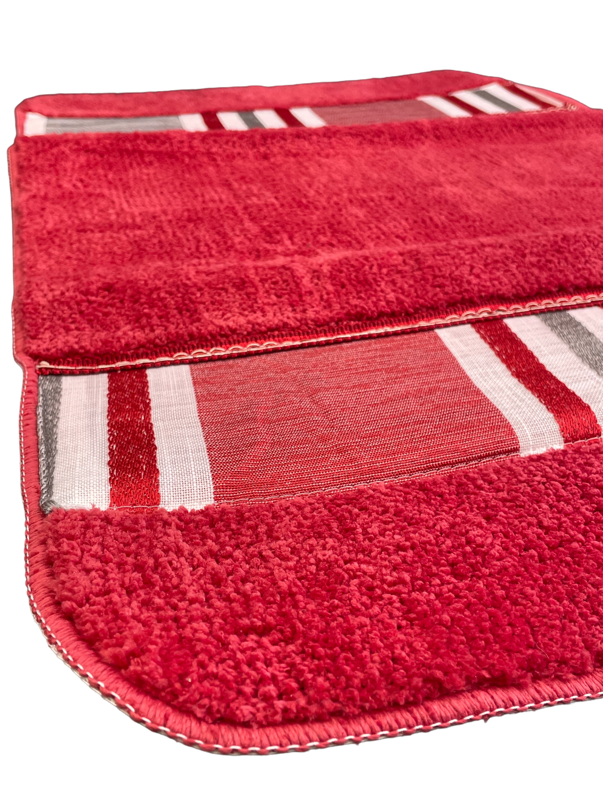 Ivanna Bath Rug — Modern Stripe Plush Anti-Slip Bathroom Mat