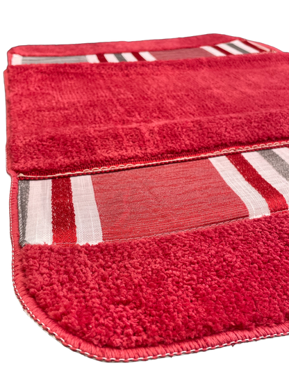 Ivanna Bath Rug — Modern Stripe Plush Anti-Slip Bathroom Mat