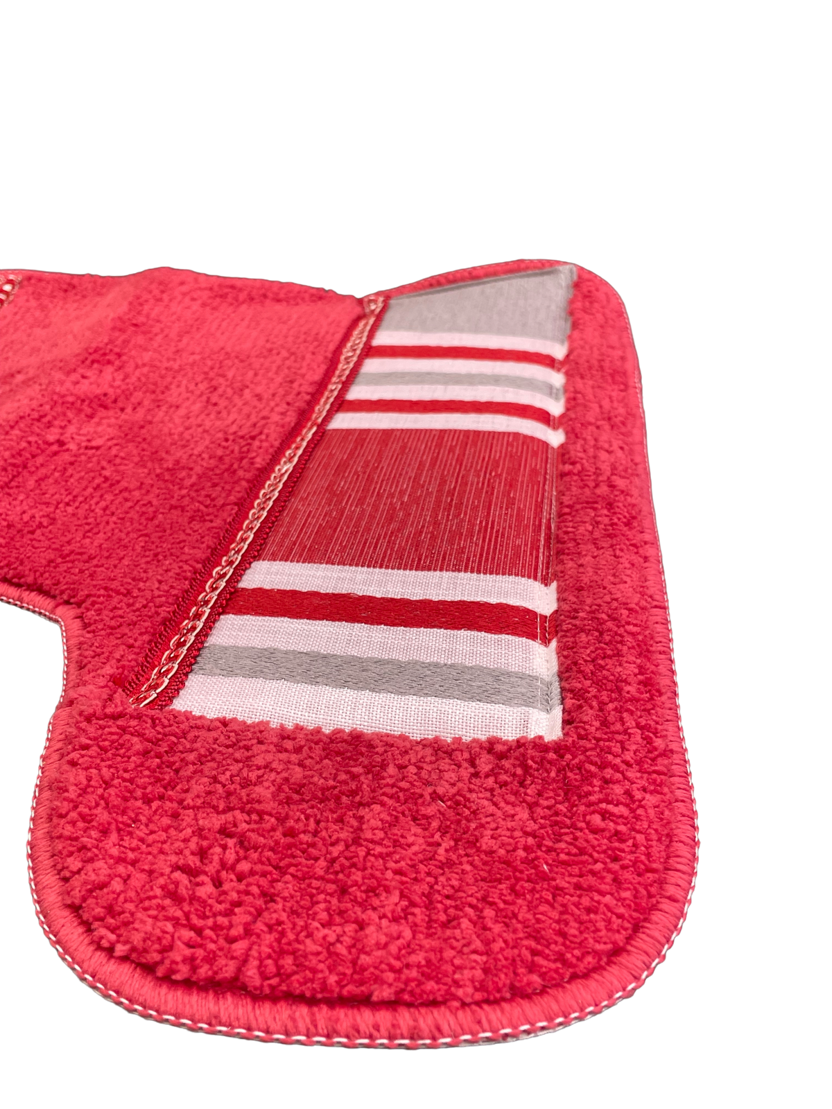 Ivanna Contour Rug — Modern Stripe Plush U-Shaped Anti-Slip Toilet Mat