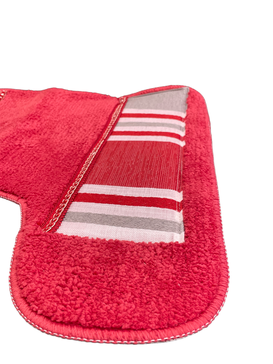 Ivanna Contour Rug — Modern Stripe Plush U-Shaped Anti-Slip Toilet Mat