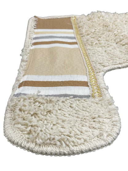 Ivanna Contour Rug — Modern Stripe Plush U-Shaped Anti-Slip Toilet Mat