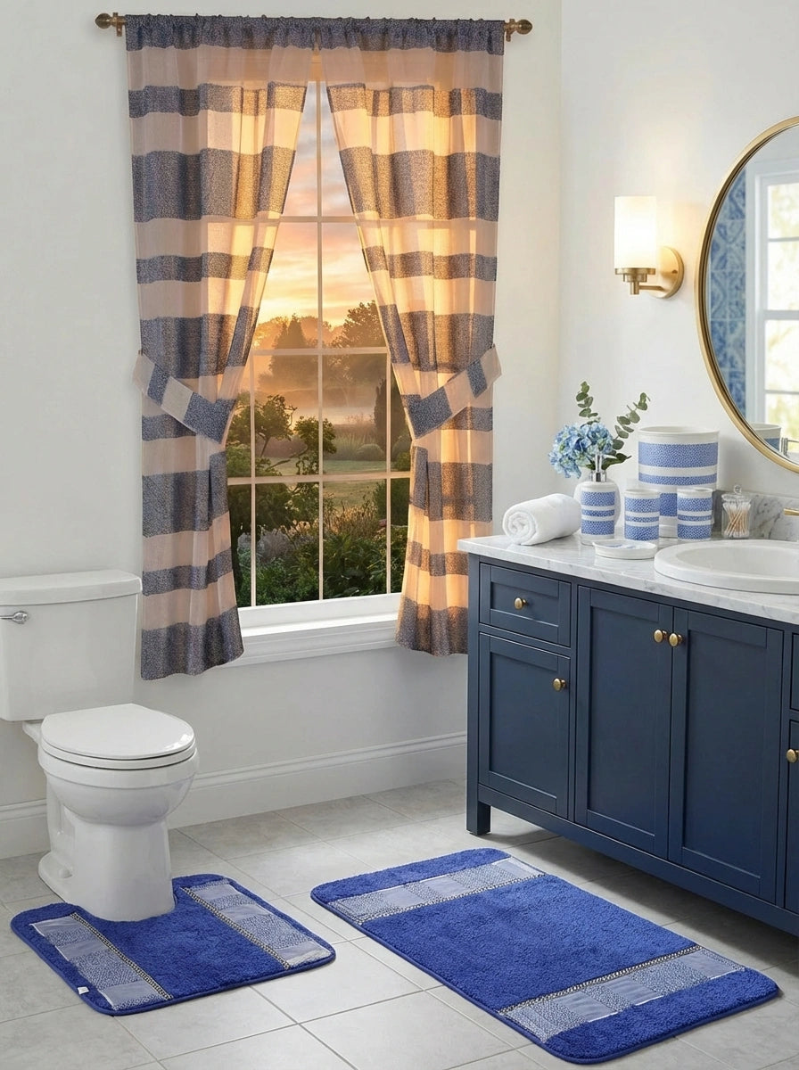 Marquis Complete Bathroom Bundle — Full 10-Piece Hammered Metallic Stripe Luxury Collection