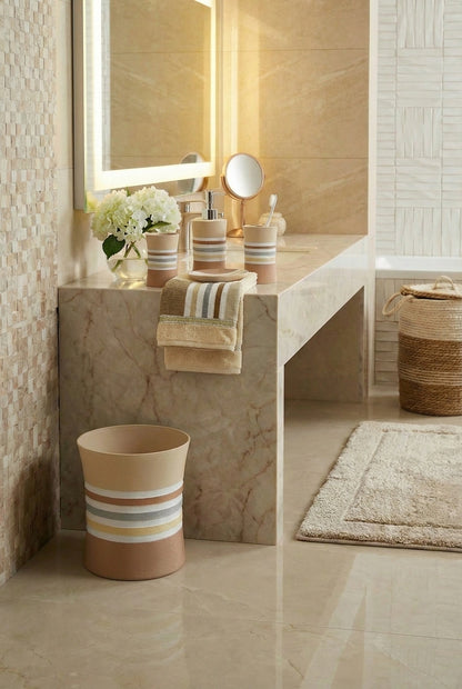 Ivanna Towel Set — Modern Stripe 3-Piece Luxury Bath Collection