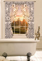 Melrose Window Curtain — Botanical Cherry Blossom Sheer Luxury Panel with Valance & Tie-Backs