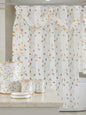 Birch Embroidered Shower Curtain — Sheer Leaf & Vine Design