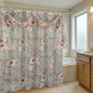 Melrose Shower Curtain — Botanical Floral Embroidered Sheer Luxury Panel with Cherry Blossom Motif