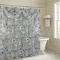Melrose Shower Curtain — Botanical Floral Embroidered Sheer Luxury Panel with Cherry Blossom Motif