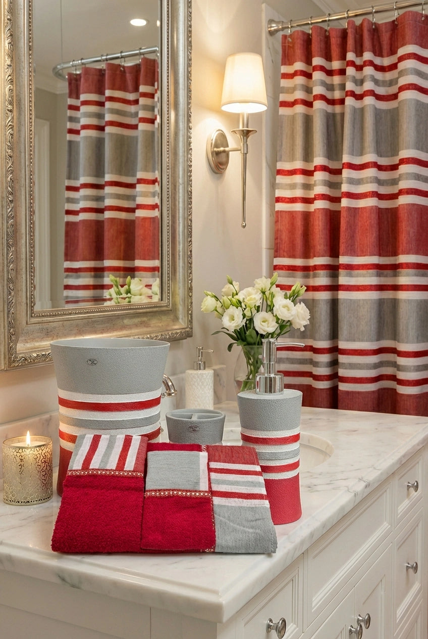 Ivanna Complete Bathroom Bundle — Full 10-Piece Modern Stripe Luxury Collection